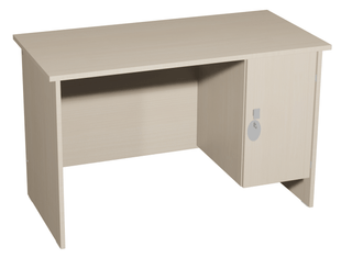 SCOLAIRE - Se Reposer - Bureau TERRA caisson 1 porte moraillon plat. ép.21 mm strat. chant ABS panneau méla. - 100x60cm - T6