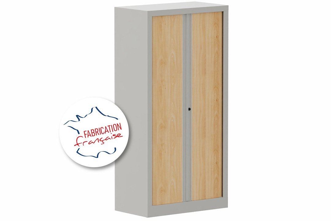 Armoire à rideaux H136xL120cm 3 tablettes