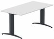 Module composable pied i, L.180xP.80cm, départ, plateau blanc, structure anthracite, plateau blanc, structure anthracite