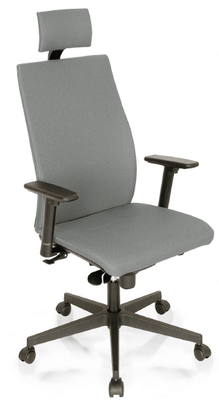 OPERATIVE - Dossier tissu - Fauteuil ZEN tissu manager avec têtière, sans accotoirs, tissu gris BNJ