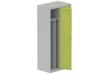 [Pas de famille] - [Pas de sous famille] - Vestiaire industrie salissante 2 portes (serrure 2 clés) H180xL80xP50cm coffre gris clair/ porte(s) anis