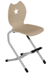 SCOLAIRE - Decouvrir - Chaise LÉNA II coque Étoile bois Blueprotech® pièt. alu époxy - H52 cm