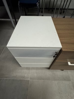 DESTOCKAGE - Accueil & Réunion - Caisson métallique avec top blanc 3 tirroirs