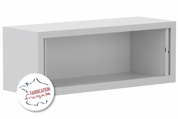 [Pas de famille] - [Pas de sous famille] - Armoire rehausse H44xL120cm coffre gris clair/rideaux gris clair