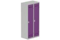 Vestiaire industrie salissante 2 portes (fermeture cadenas) H180xL80xP50cm coffre gris clair/ porte(s) prune
