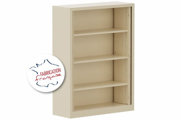[Pas de famille] - [Pas de sous famille] - Armoire à rideaux H160xL120cm 3 tablettes