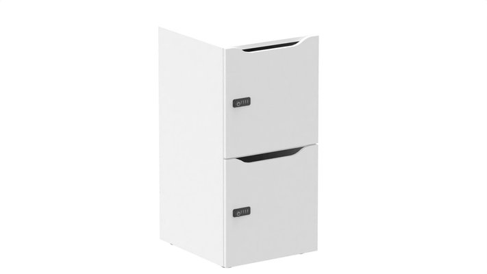 CASIERS - 2 cases - Meuble à cases H.92xL.45xP.50cm - 2 cases H43cm. portes avec découpe en partie haute. serrure à code