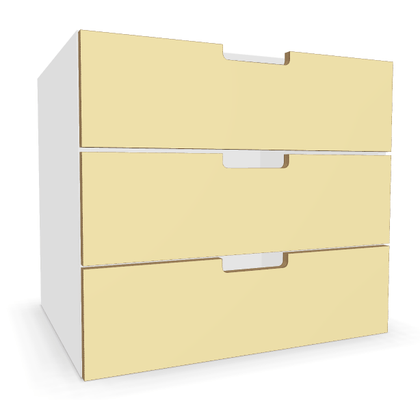GAMME COSY - OPTION - -Bloc de 3 tiroirs corps blanc (M1)façades (H14)