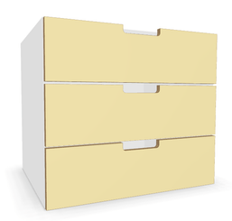 GAMME COSY - OPTION - -Bloc de 3 tiroirs corps blanc (M1)façades (H14)