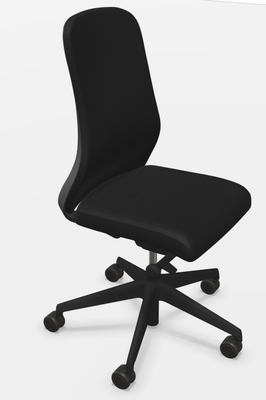 OPERATIVE - Dossier similicuir - MISTRAL tissu-Chaise structure noire synchrone- soutien lombaire - piétement polyamide noir, tissu X TREM bleu