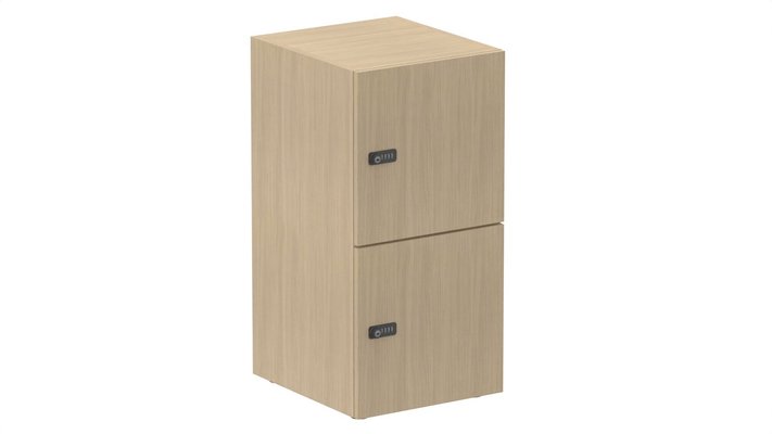 CASIERS - 2 cases - Meuble à cases H.92xL.45xP.50cm - 2 cases H43cm. portes pleine. serrure à code