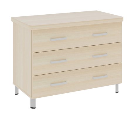 SCOLAIRE - Se Reposer - Commode DANAÉ SIGNATURE 3 tiroirs méla. pièt. époxy - L104xP54xH78 cm - Gris alu RAL 9006