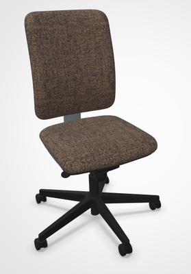OPERATIVE - Dossier tissu - LUDO siège opérative synchrone réglable en profondeur, tissu STEP coloris marron chiné, structure nylon noir
