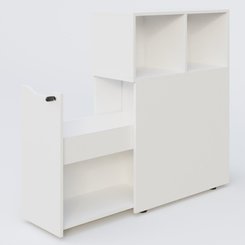 CAISSONS  - Tour de rangement - Rangement personnel compact avec niche intégrée. Blanc. P80xL36xH109cm. ouverture à gauche.