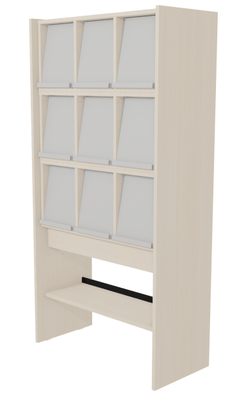 SCOLAIRE - Se Documenter - Meuble à périodiques ONISEP 9 portes époxy panneaux et tab. méla. - L90xP42xH177 cm