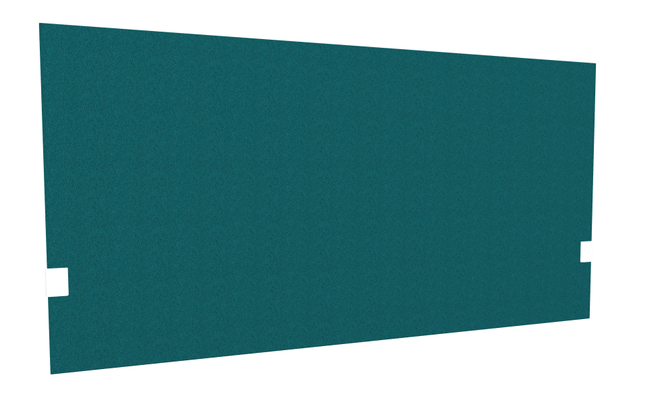 PANNEAUX ECRANS POUR BUREAU DROIT SOLO - Pour bureaux largeur 140 cm - SECRET Panneau-écran acoustique H74cm pour poste solo L.140cm. 2 faces tissu LUCIA coloris turquoise. pinces de fixation réglables en hauteur coloris aluminium