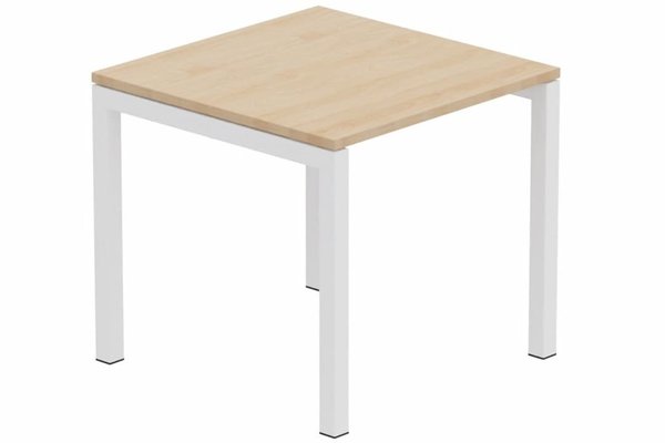 TABLES DE FORMATION - Composables piétement "Arche" - Module départ table composable 80x80cm hêtre/ blanc