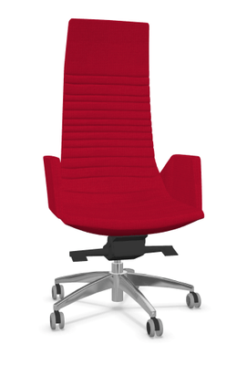 DIRECTION - Fauteuils - KI fauteuil manager haut dossier avec accotoirs tapissés. piétement 5 branches en aluminium poli