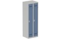 Vestiaire industrie propre 2 portes (fermeture cadenas) H180xL60xP50cm coffre gris clair/ porte(s) bleu
