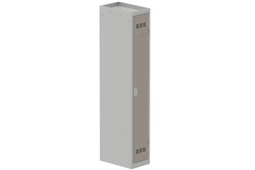 [Pas de famille] - [Pas de sous famille] - Vestiaire industrie propre 1 porte (serrure 2 clés) H180xL30xP50cm coffre gris clair/ porte(s) basalte
