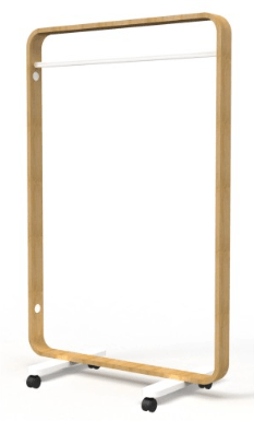 ACCESSOIRES - ACCESSOIRES  - Portant sur roulettes L.100xP.50xHt.155 cm blanc et bois