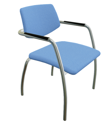 VISITEURS ET FONCTIONNELS - 4 Pieds - Diva - Chaise piétement 4 pieds chrome (CH).Assise et dossier tissu Vinyle Gris Clair DNL (D21)