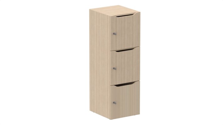 CASIERS - 3 cases - Meuble à cases H.137xL.45xP.50cm - 3 cases H43cm- portes avec découpe en partie haute. serrure à clé