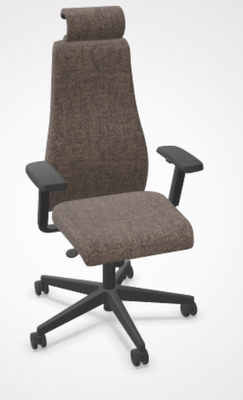 DIRECTION - Fauteuils - SO PRETTY - Fauteuil manager + têtière + accotoirs. Mécanisme synchrone décalé avec translation d'assise. Tissus Step Brun SMM