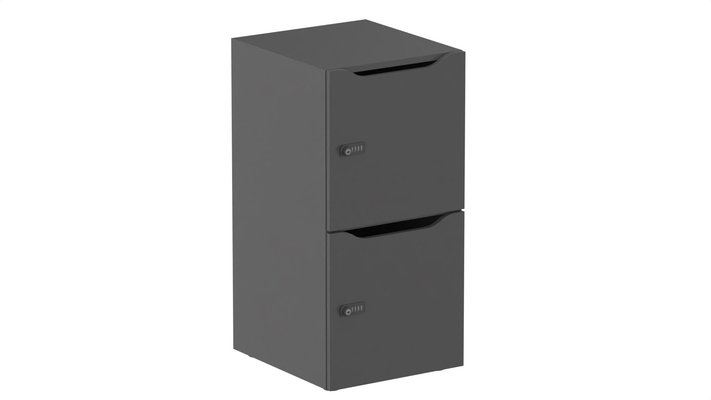 CASIERS - 2 cases - Meuble à cases H.92xL.45xP.50cm - 2 cases H43cm. portes avec découpe en partie haute. serrure à code