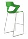 SWEETY Chaise haute pied luge. assise H74cm. coque polypropylène coloris vert. piétement chrome