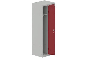 [Pas de famille] - [Pas de sous famille] - Vestiaire industrie propre 2 portes (fermeture cadenas) H180xL60xP50cm coffre gris clair/ porte(s) rouge