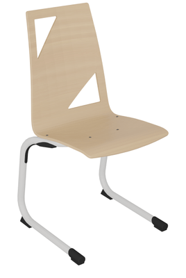 SCOLAIRE - Se Restaurer - Chaise GALLA coque C21 Moda bois teinté piètement aluminium époxy - T5
