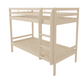 Lit superposé TERRA mélaminé sommier à lattes rigides - 80x200 cm