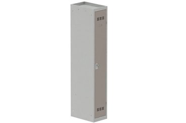 [Pas de famille] - [Pas de sous famille] - Vestiaire industrie propre 1 porte (fermeture cadenas) H180xL30xP50cm coffre gris clair/ porte(s) basalte