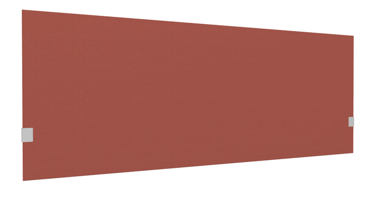 PANNEAUX ECRANS POUR BUREAU DROIT SOLO - Pour bureaux largeur 180 cm - SECRET Panneau-écran acoustique H74cm pour poste solo L.180cm. 2 faces tissu SYNERGY coloris rouge intense. pinces de fixation réglables en hauteur coloris aluminium