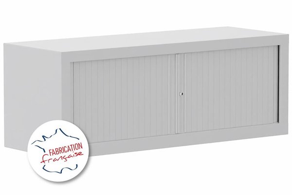 [Pas de famille] - [Pas de sous famille] - Armoire rehausse H44xL120cm coffre gris clair/rideaux gris clair