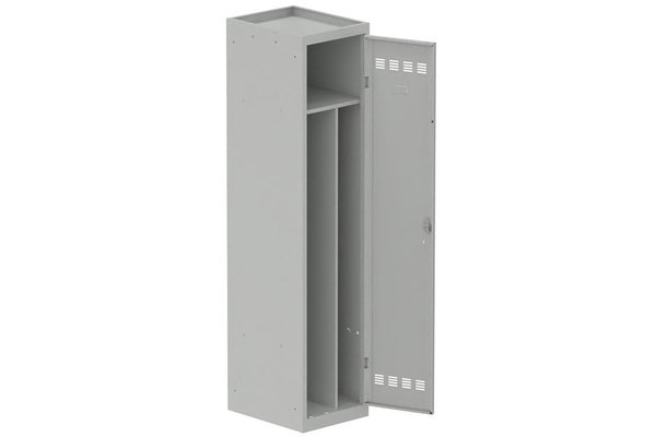 [Pas de famille] - [Pas de sous famille] - Vestiaire industrie salissante 1 porte (fermeture cadenas) H180xL40xP50cm coffre gris clair/ porte(s) gris clair