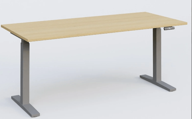 [Pas de famille] - [Pas de sous famille] - K_PRO2 Poste solo RH 70-120 cm . Plateau 200*80 épaisseur 25mm. coloris chêne, pieds alu