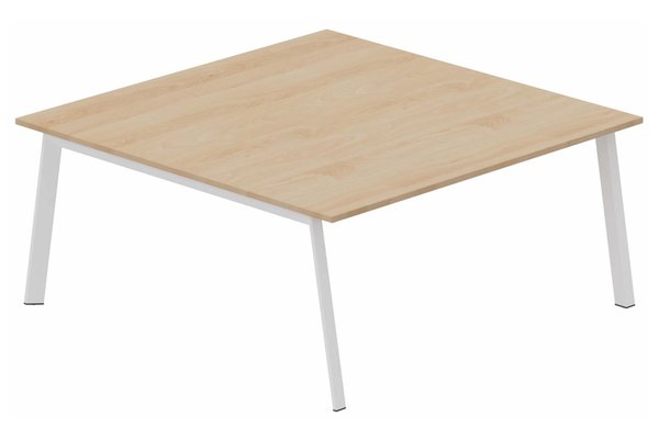 TABLES DE REUNION - Carrée - K8 plan carré 165x165cm, plateau hêtre, structure blanc