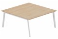 K8 plan carré 165x165cm, plateau hêtre, structure blanc