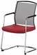 Dandy - Chaise piétement luge chrome (CH).Assise tissu Bondai Rouge (4011)
