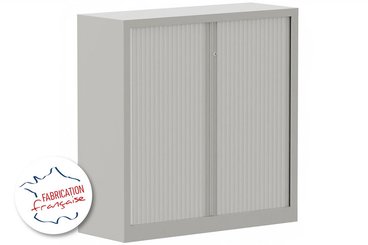 ARMOIRES A RIDEAUX - Largeur 120 cm - Armoire à rideaux H120xL120cm 2 tablettes, coffre aluminium, rideaux aluminium