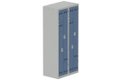 Vestiaire gain de place 2 colonnes (fermeture cadenas) H,180xL,80xP,50cm coffre gris clair/portes bleu