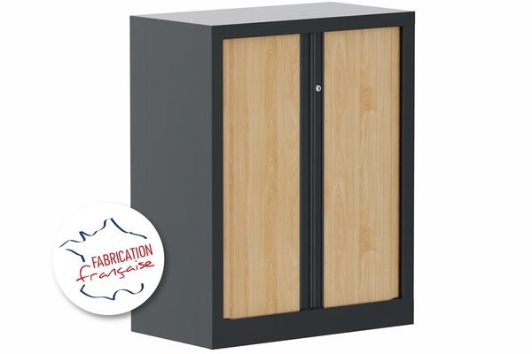 [Pas de famille] - [Pas de sous famille] - Armoire à rideaux H100xL80cm 2 tablettes