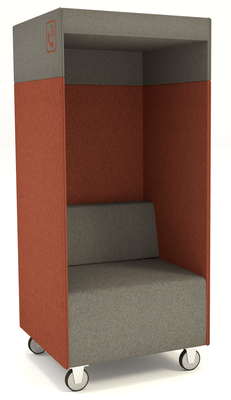 ALCOVE ACOUSTIQUE - Phones Boxes - Phonebox acoustique permet de passer les appels sans gêner les autres, coloris gris foncé et orange 