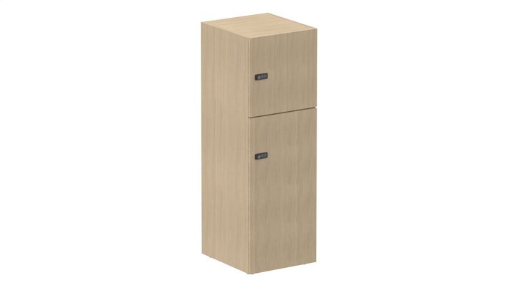 CASIERS - 2 cases - Meuble à cases H.137xL.45xP.50cm - 2 cases : 1 x H86cm (en bas) + 1 x H43cm. portes pleine. serrure à code
