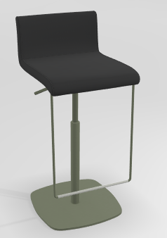 CHAISES ET TABOURETS - Réglables en hauteur - COCKTAIL Tabouret -Finitions : MOSAIC BLACK (M301) / PIETEMENT EPOXY : structure coloris VERT BRONZE MAT (EP60)