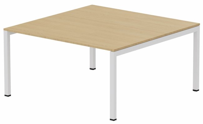 TABLES DE REUNION - Carrée - K3- Plan carré 165x165-Finitions = Plateau : Chêne (CE) /Piétements : Blanc (BL)