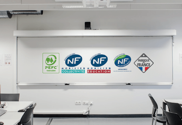 [Pas de famille] - [Pas de sous famille] - SUPER CONFORT tableau en émail H.120xL.200cm spécifique pour projection, surface effaçable à sec et magnétique, PRIX HORS INSTALLATION