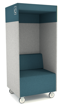 ALCOVE ACOUSTIQUE - Phones Boxes - Phonebox acoustique permet de passer les appels sans gêner les autres, coloris bleu et gris 